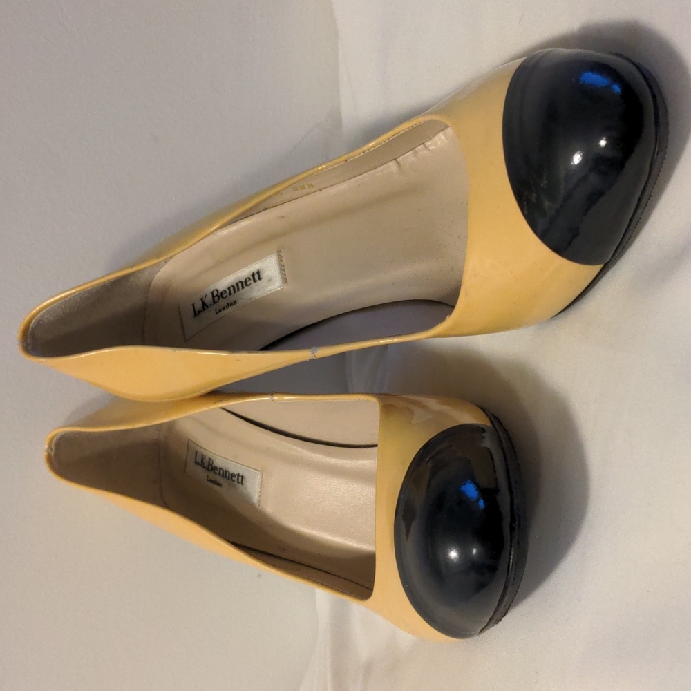 L.K.Bennett patent leather color block pumps, sz 8